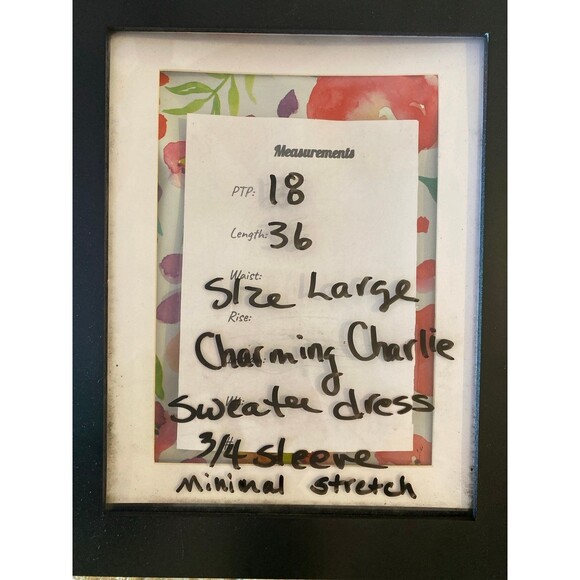 Charming Charlie Sweater Dress Sz Large Crew Neck Fair Isle Type Design Front - Picture 11 of 11